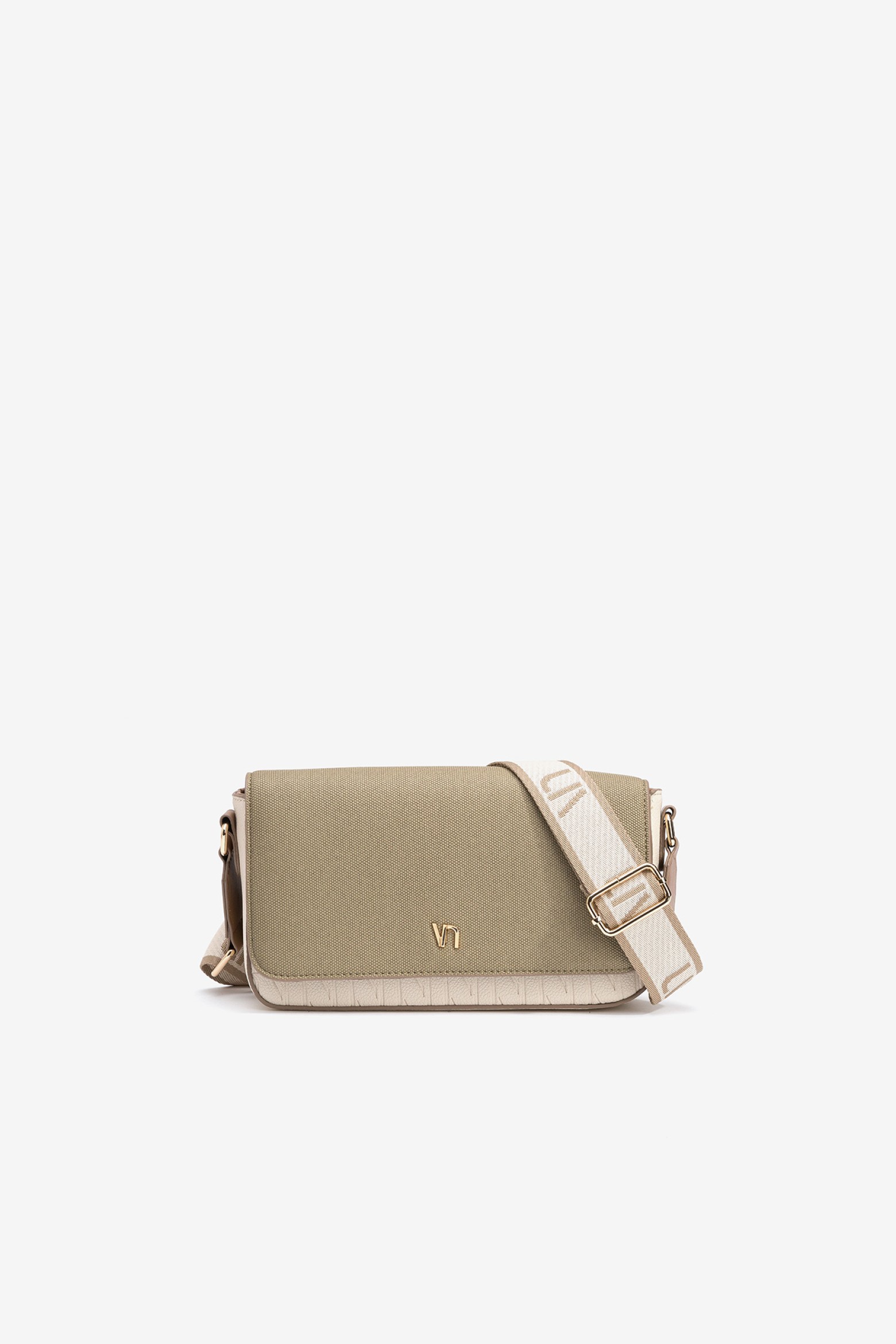 Bicolor Crossbody Bag with Flap