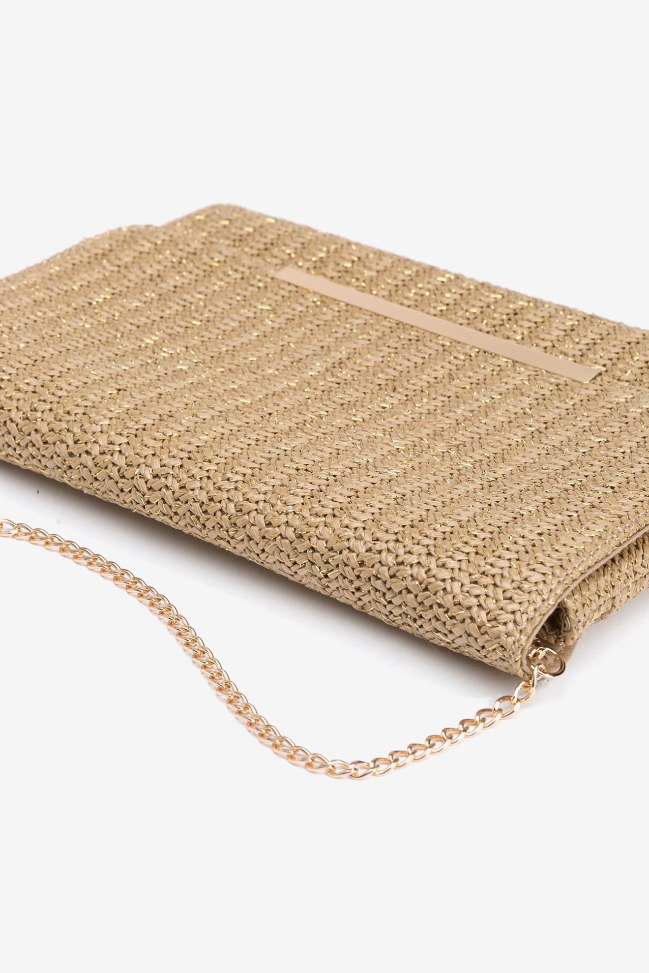 Clutch Efeito Palha com Pala