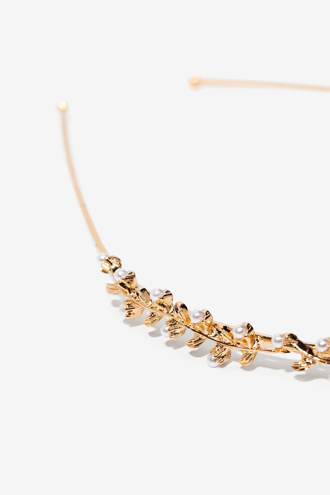 Metallic Headband with Leaves