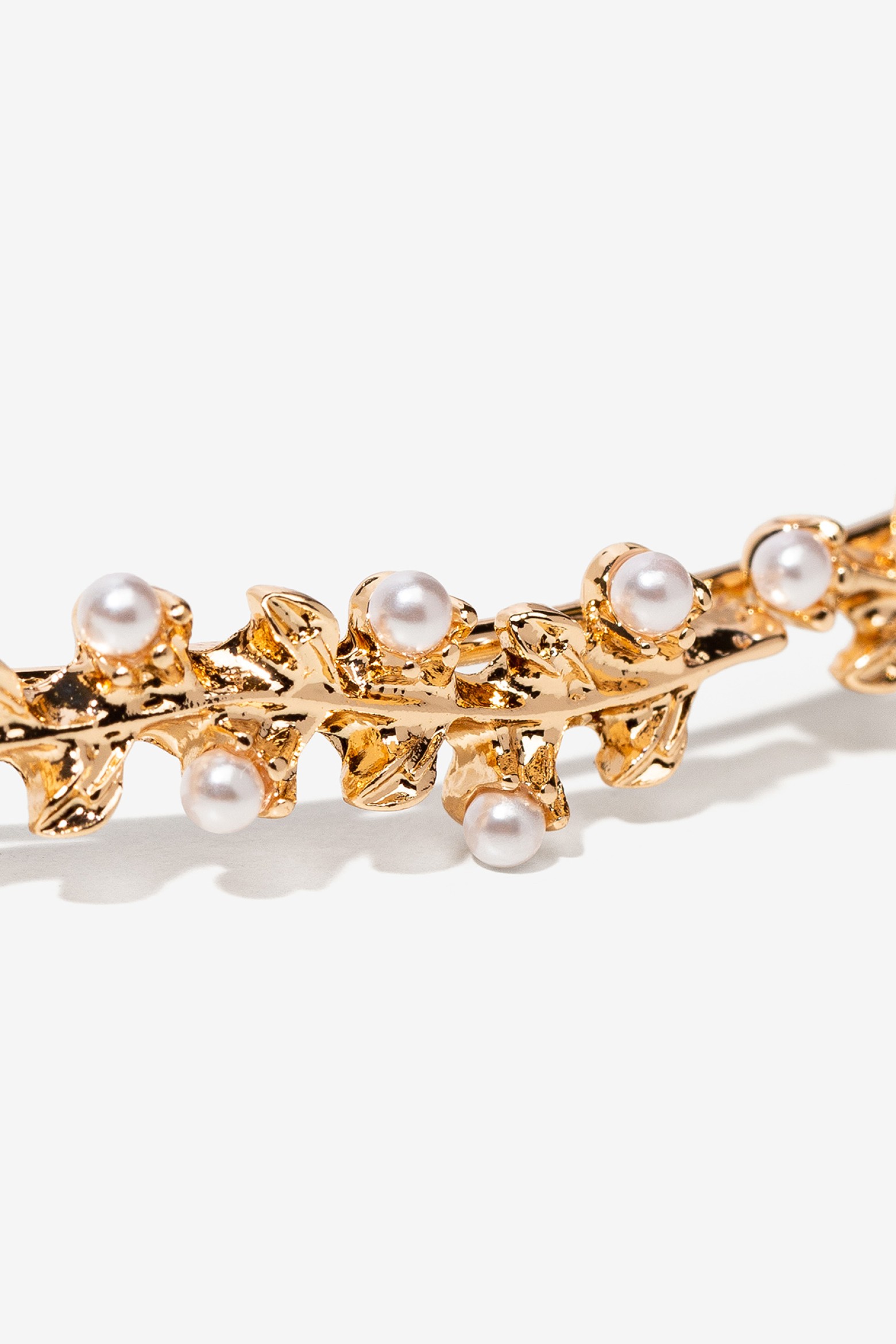 Metallic Headband with Leaves