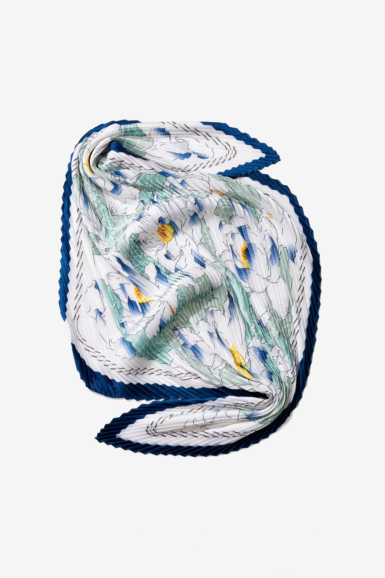 Pleated Floral Print Bandana