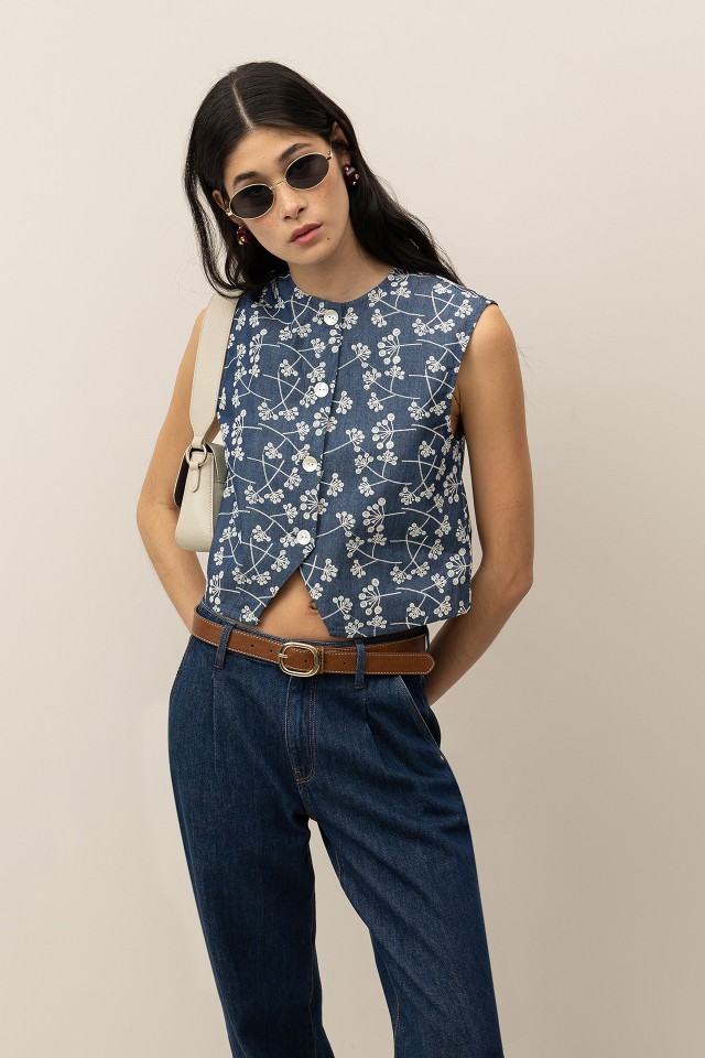 Embroidered Vest Top
