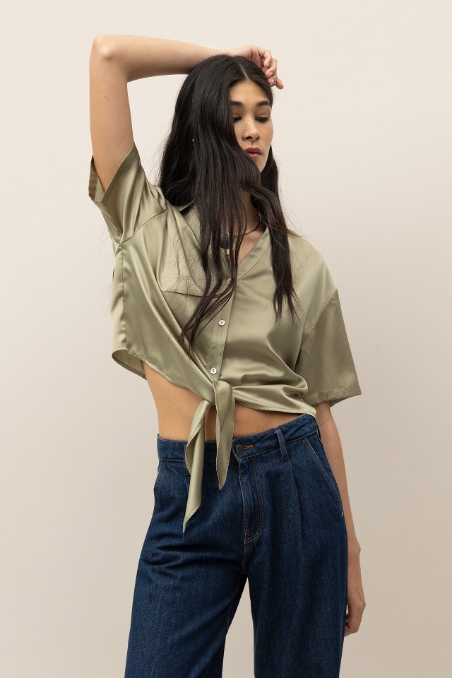 Relaxed Shirt with Bow