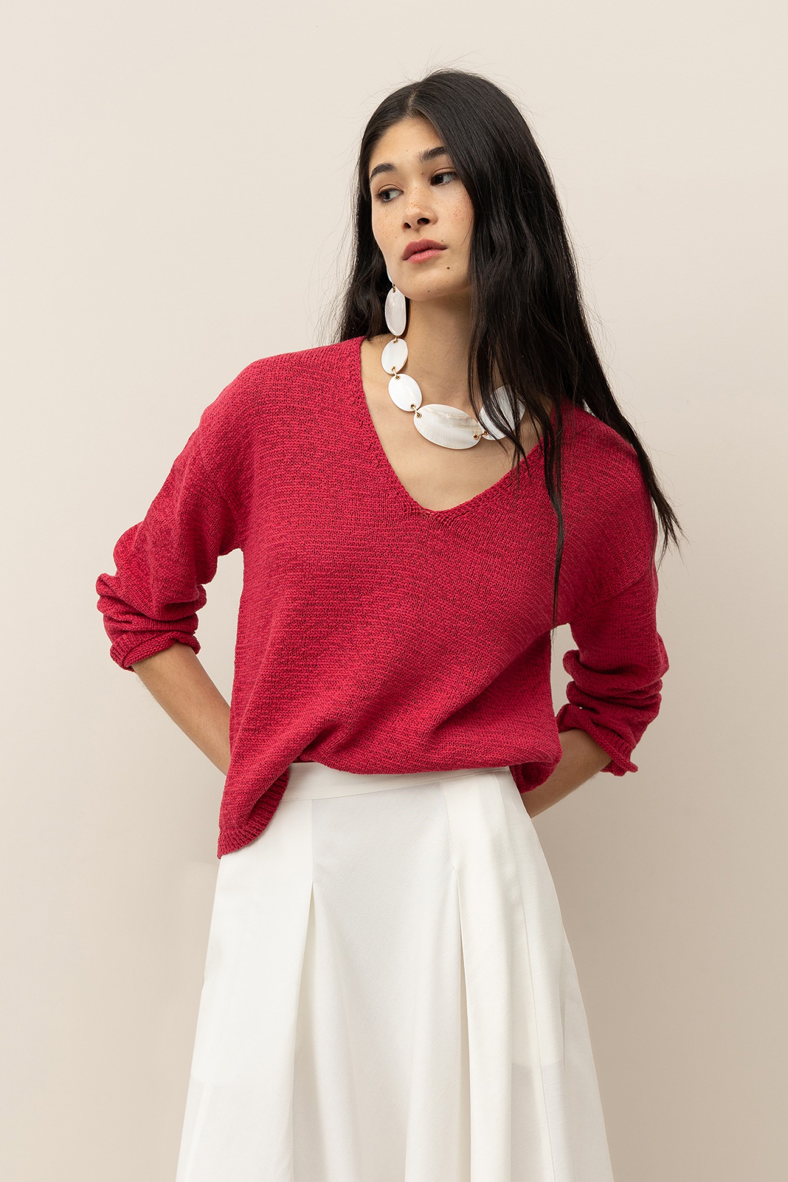 Camisola Relaxed com Decote V