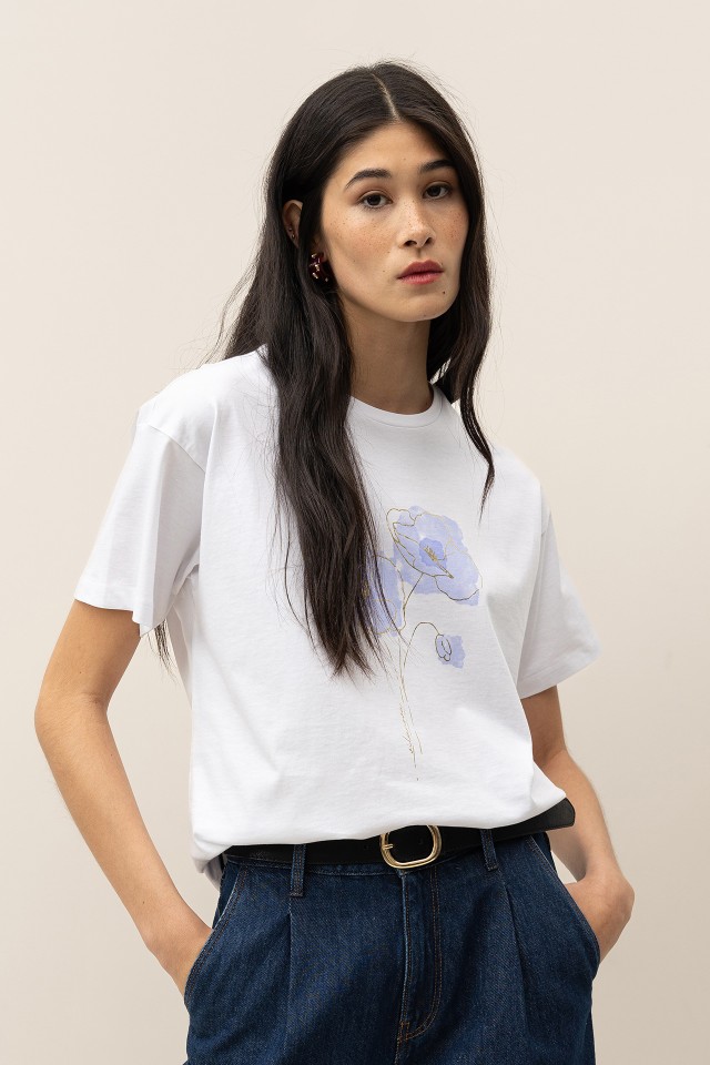 Camiseta Estampada Floral Metlica
