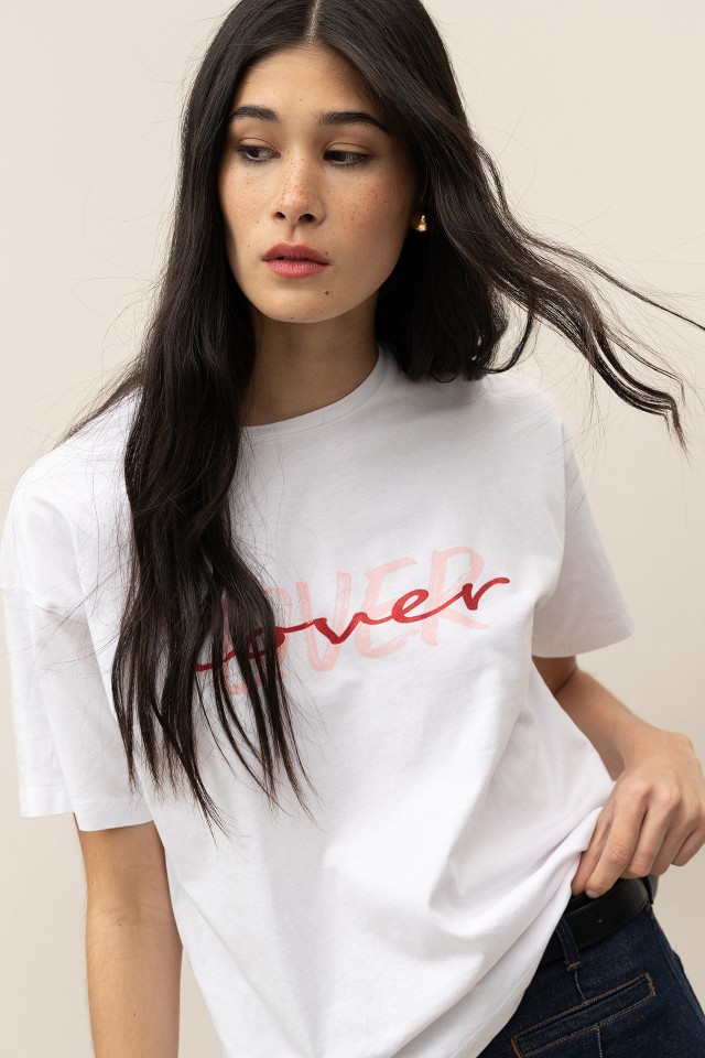 Relaxed Glitter Printed T-Shirt