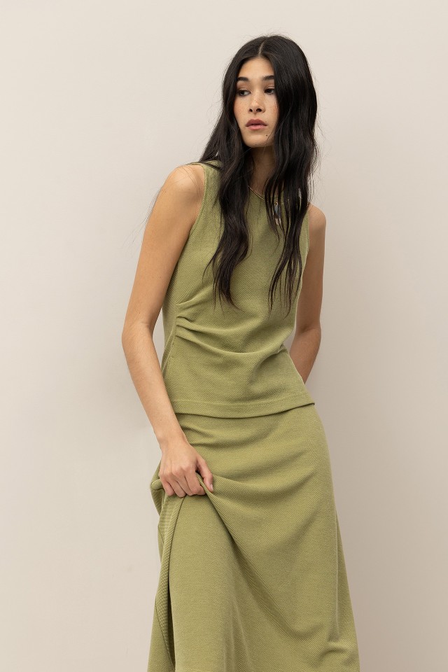 Falda Midi de Punto Piquet