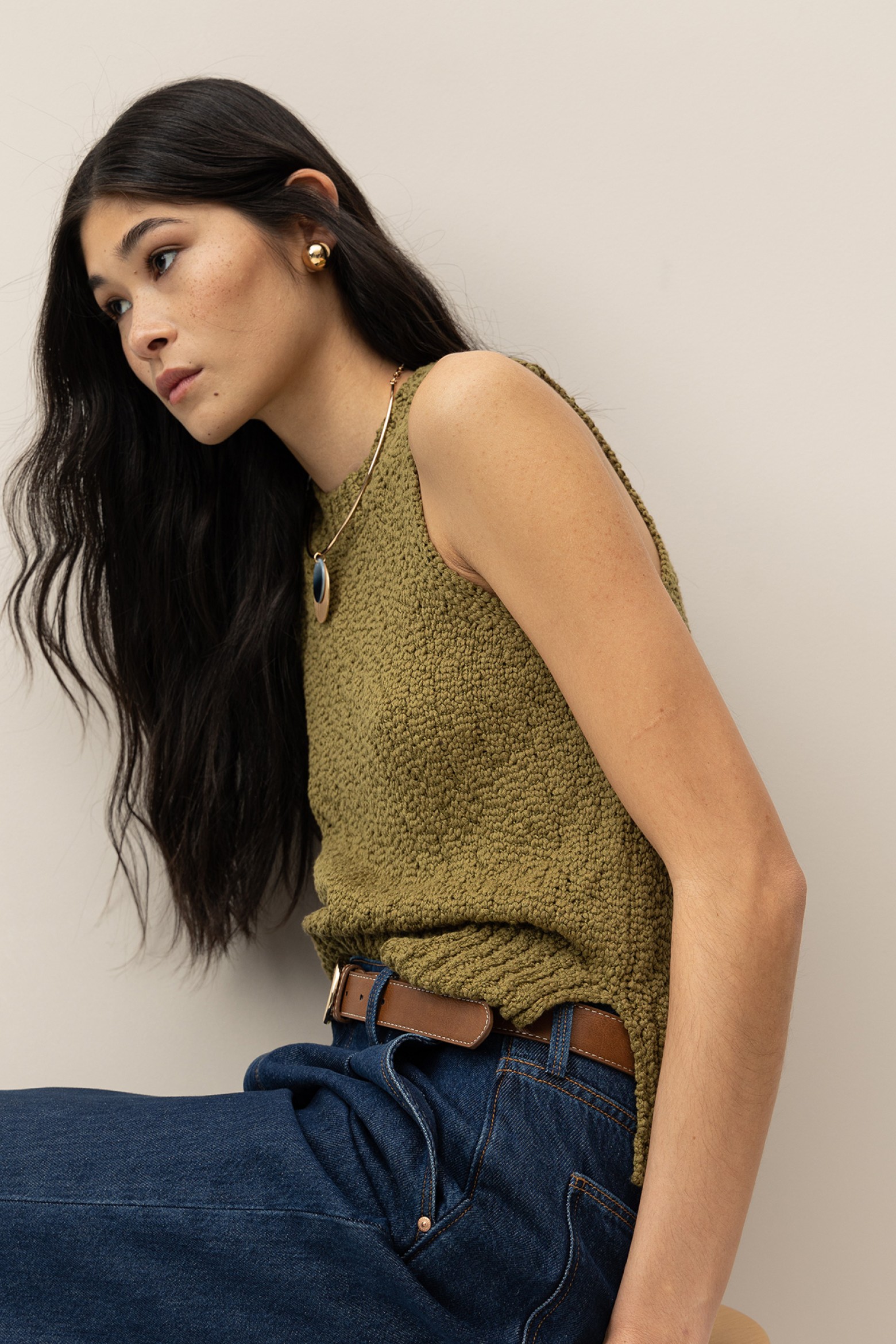 Top Tricotado com Textura
