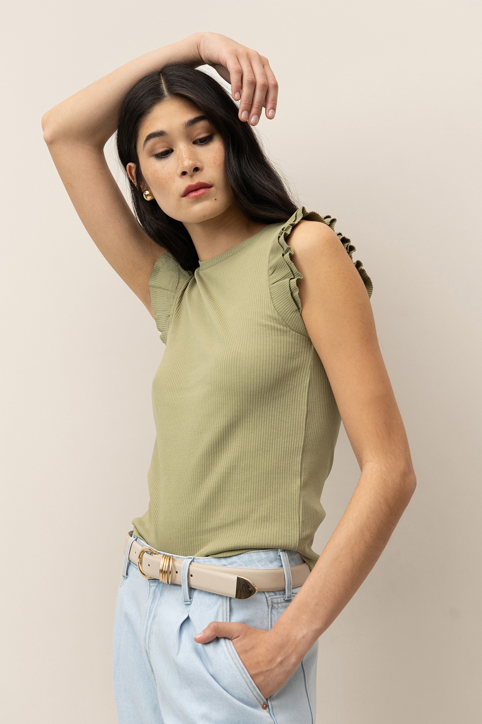 Super Slim Ruffled T-Shirt