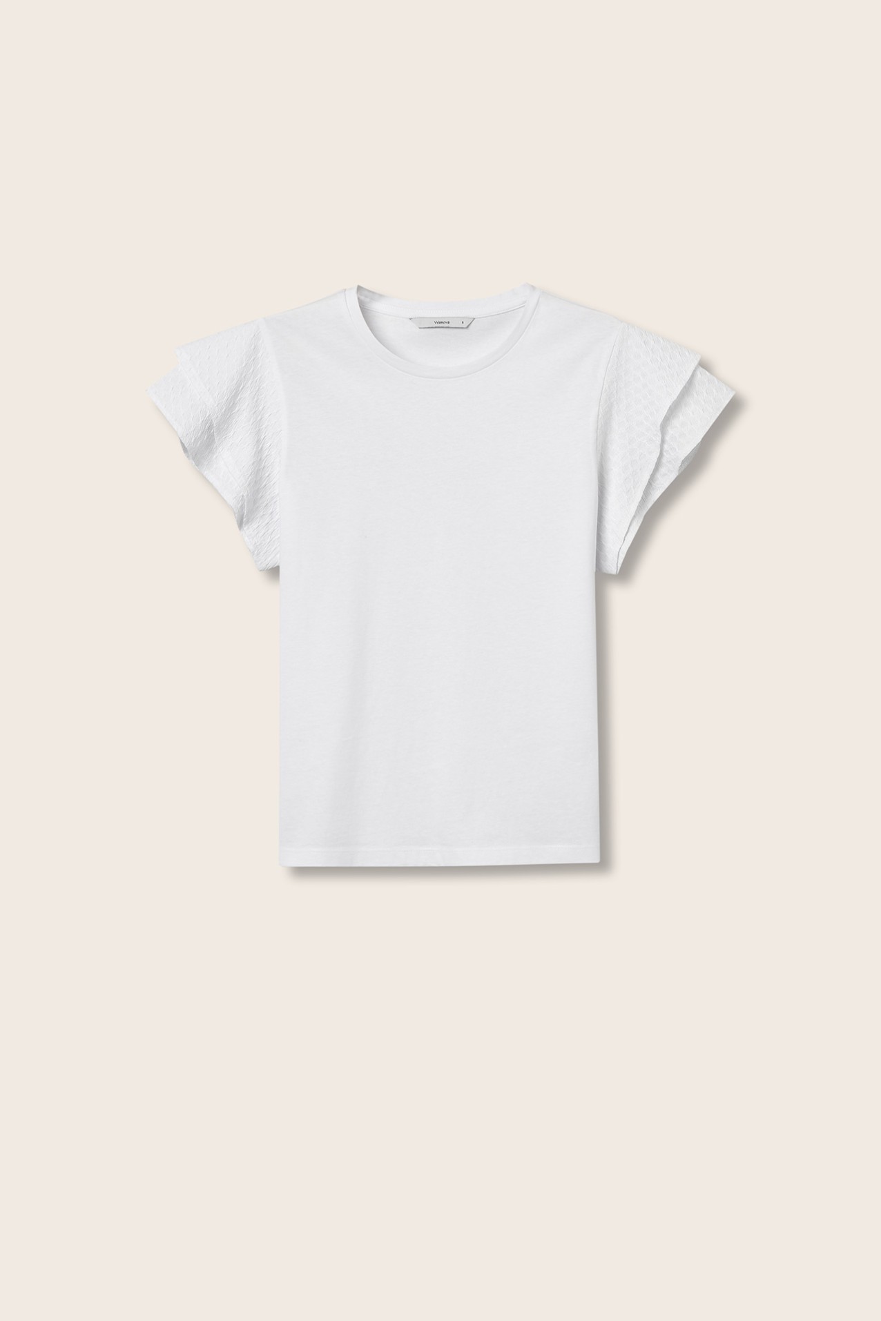 T-Shirt com Folhos Texturizados