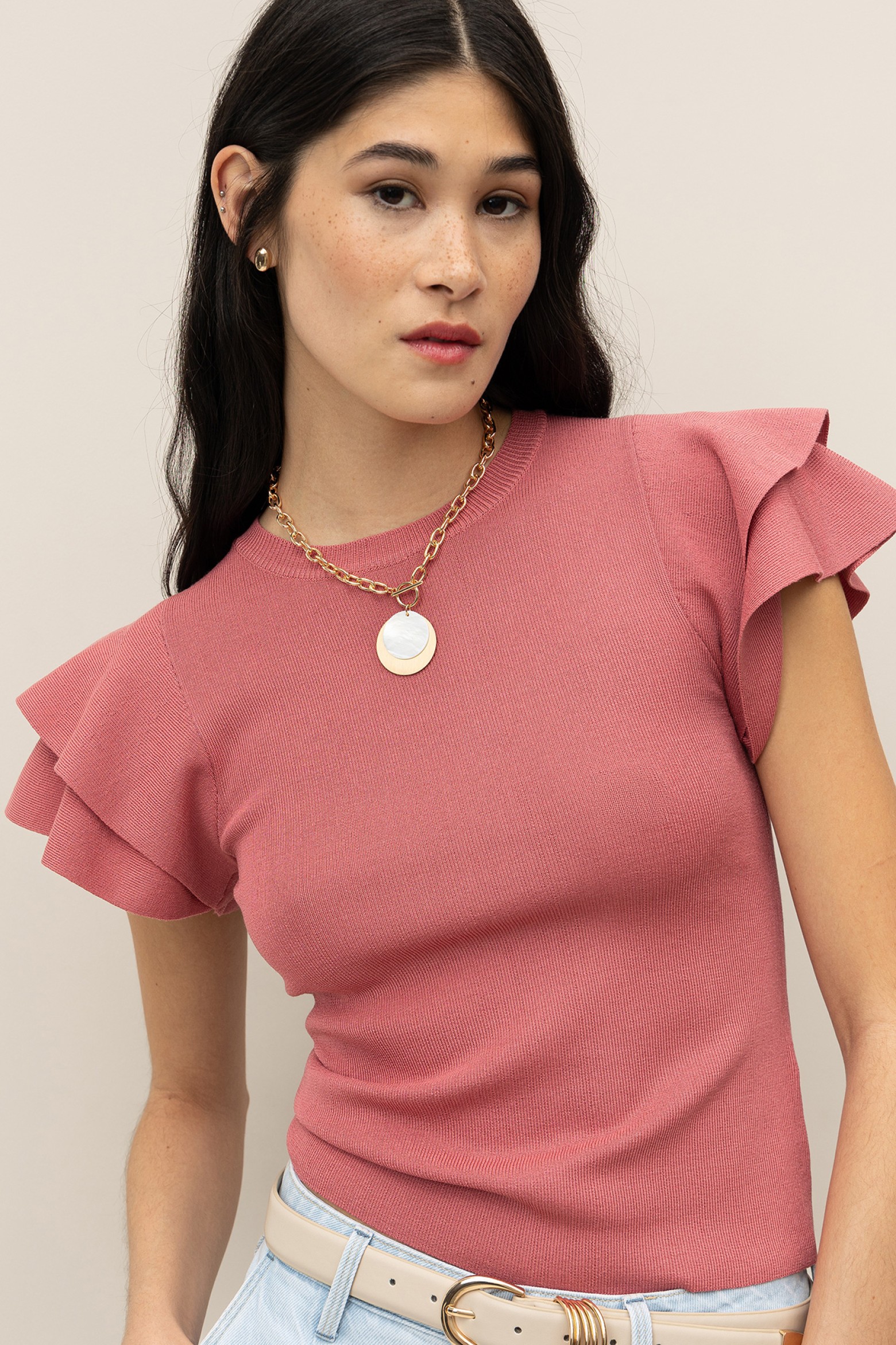 Top Super Slim com Folhos