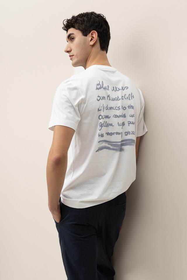 Relaxed T-shirt with Printed Back