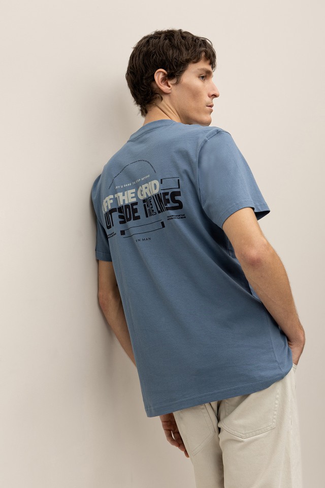 Camiseta de Algodn Espalda Estampada