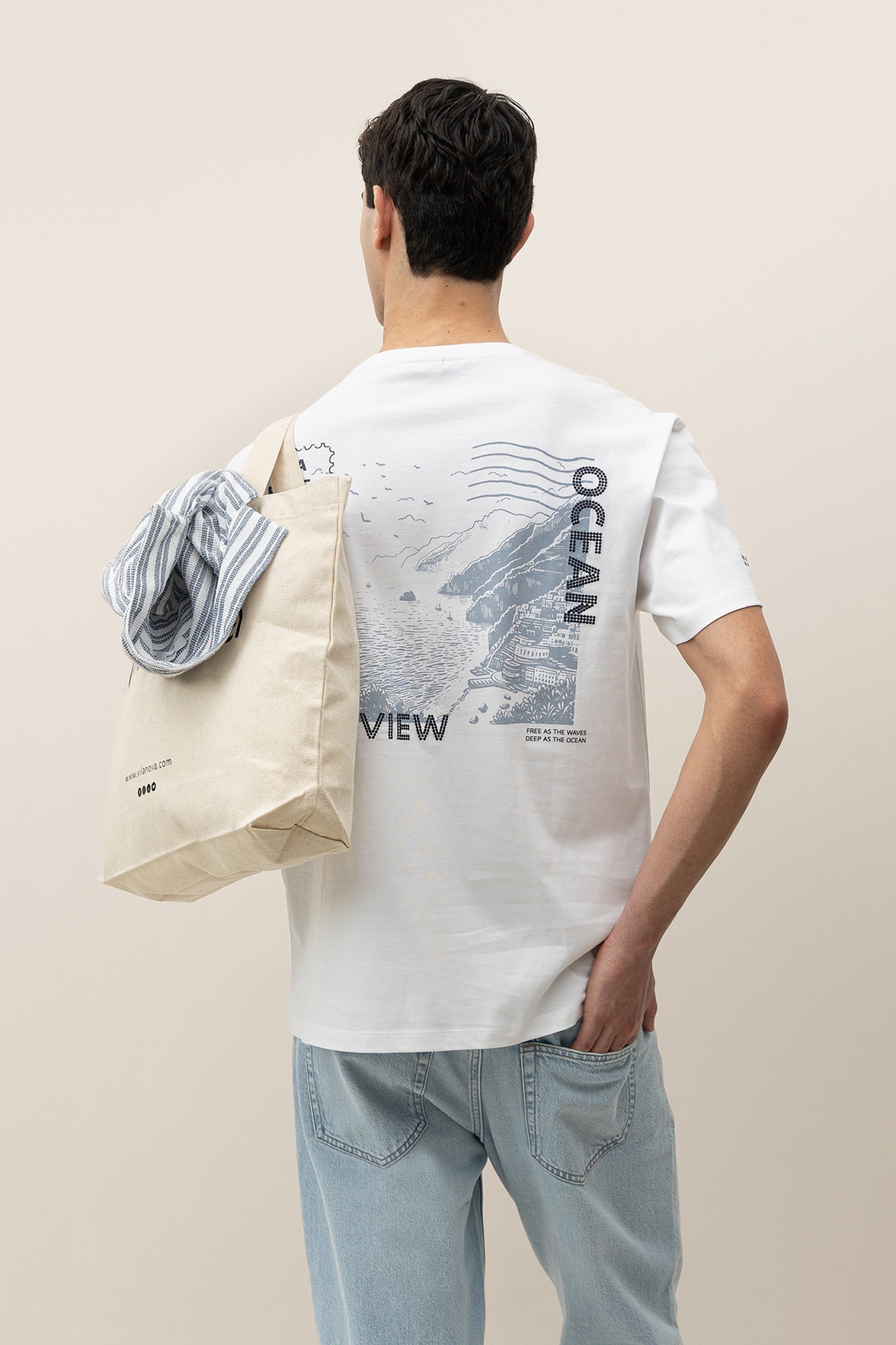T-shirt Relaxed Costas Estampada