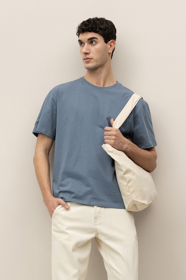 Relaxed Fit T-shirt with Embroidered Back