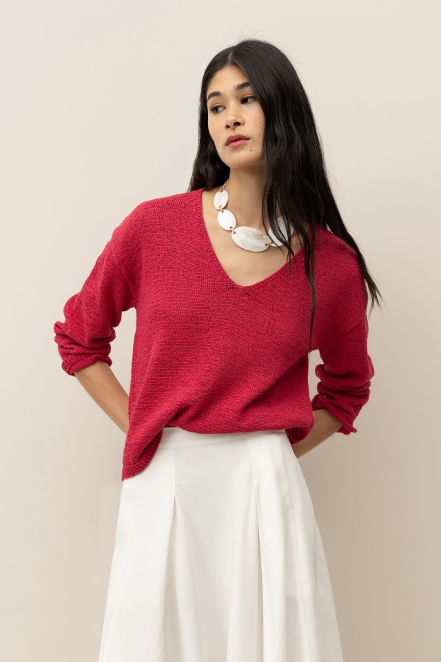 Jersey Relaxed con Escote en V