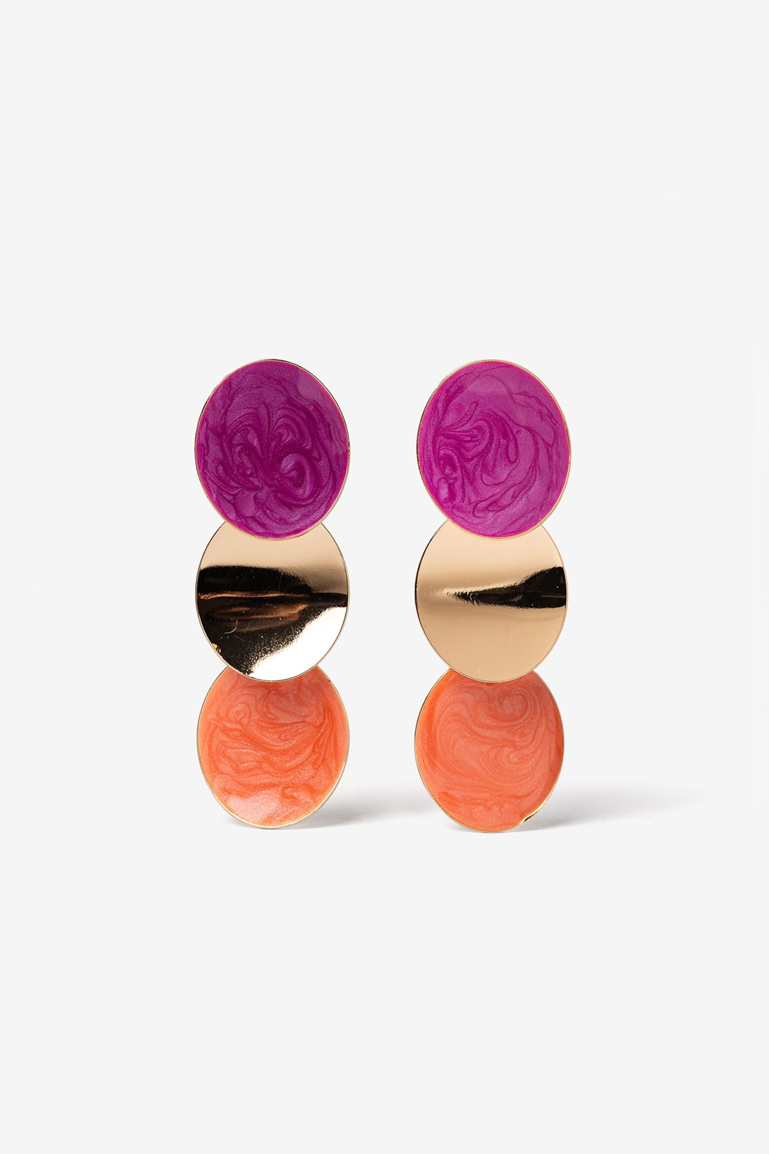 Tricolor Enamel Earrings