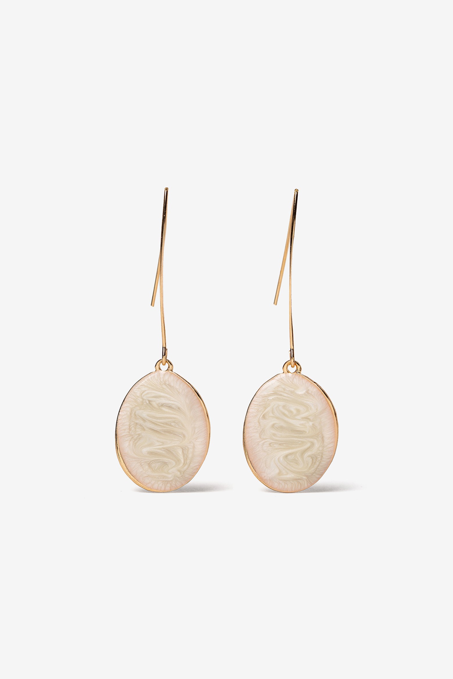 Oval Hook Drop Earrings