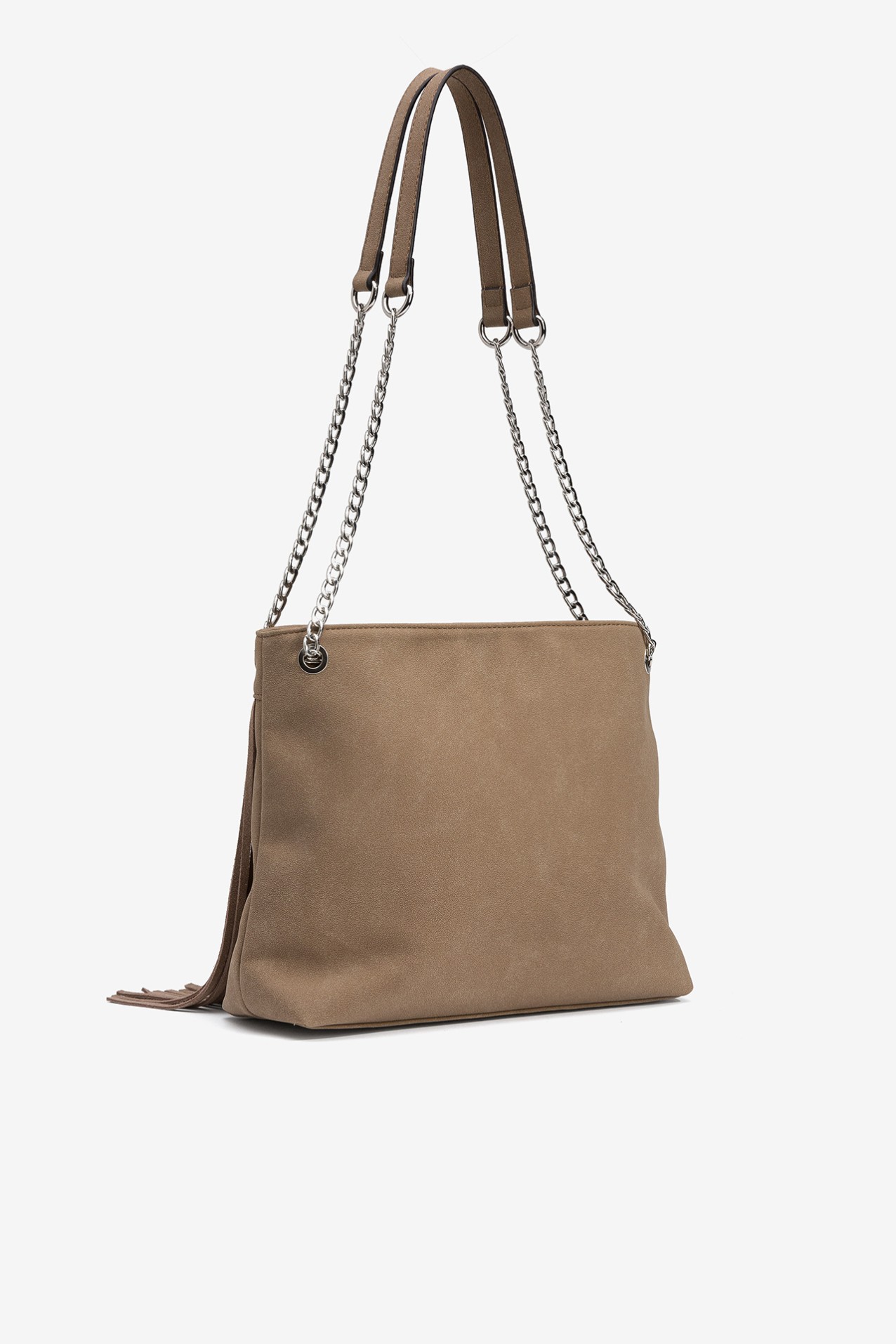 Bolso Shopper con Flecos de Gamuza