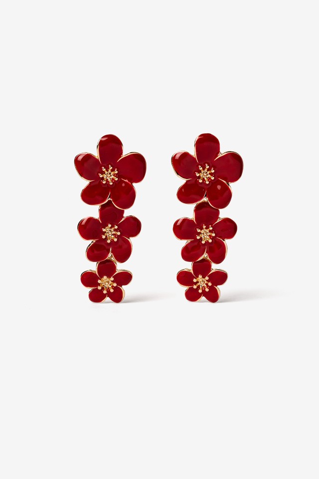Pendientes de Flores Esmaltadas