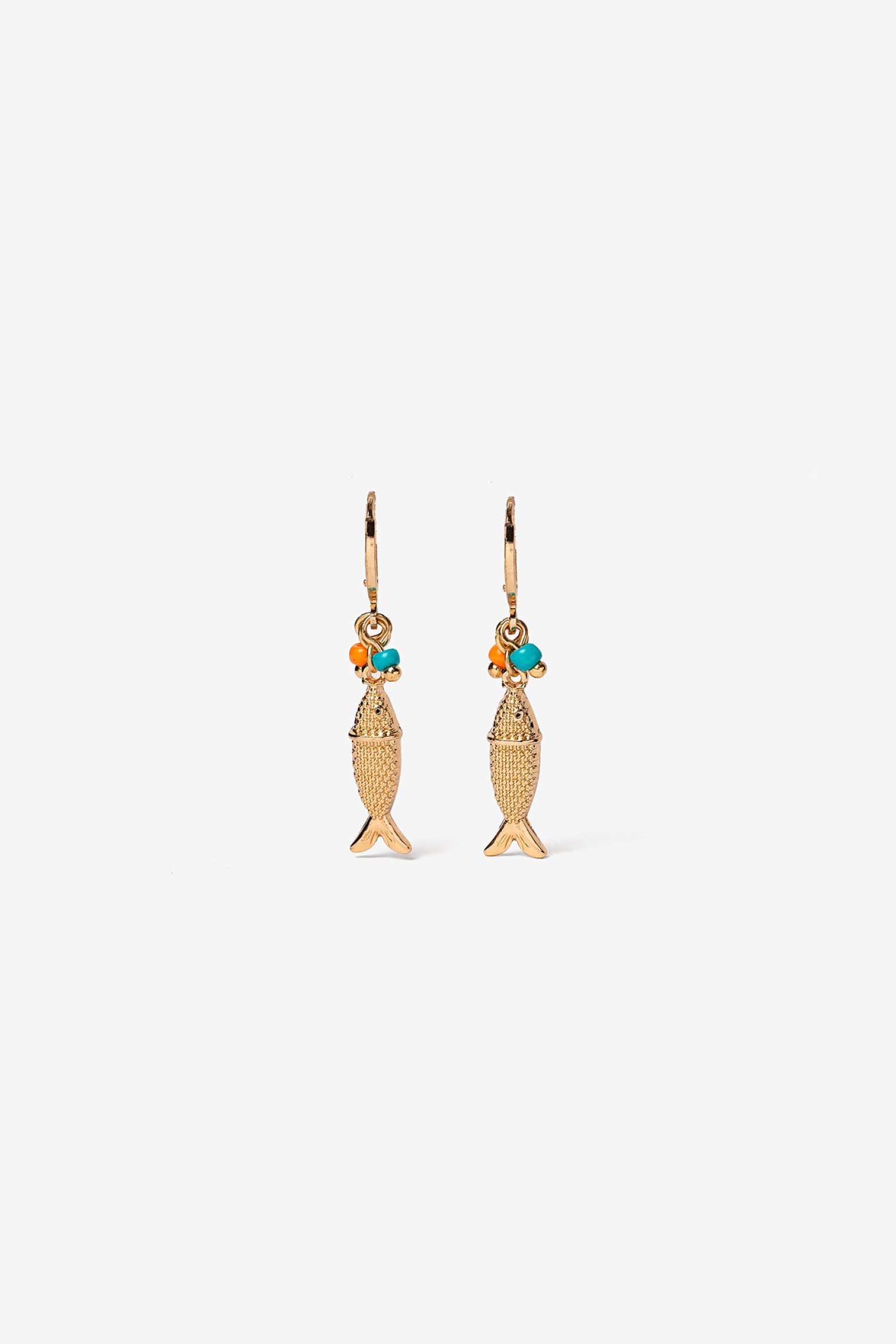 Fish Drop Hoop Earrings
