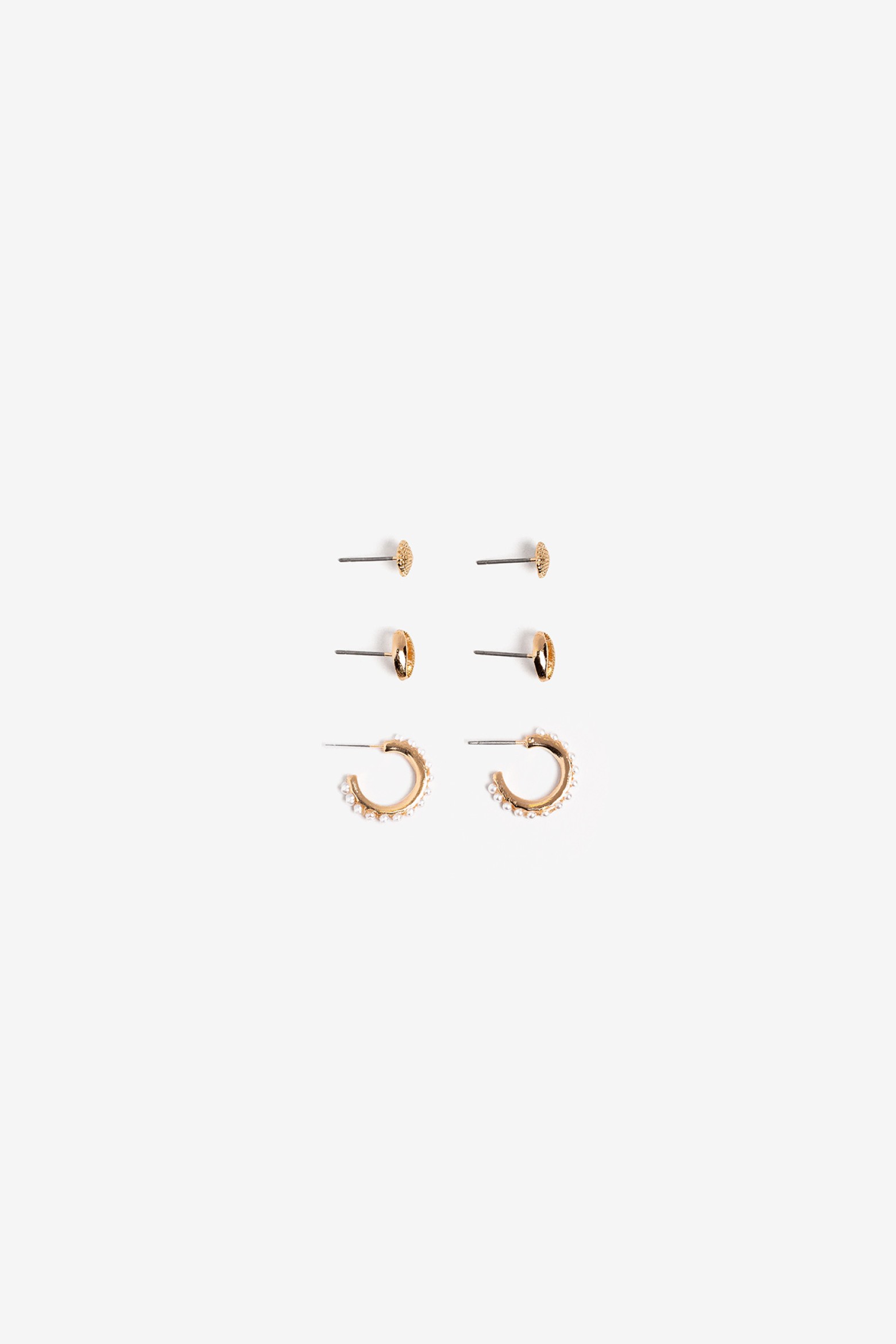 Pack of 3 Metal Shell Earrings