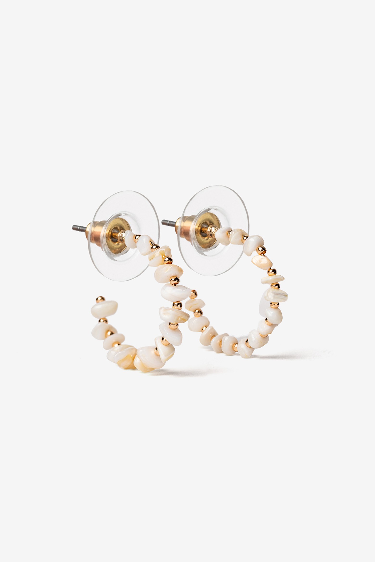 Hoops with Mother-of-Pearl Beads