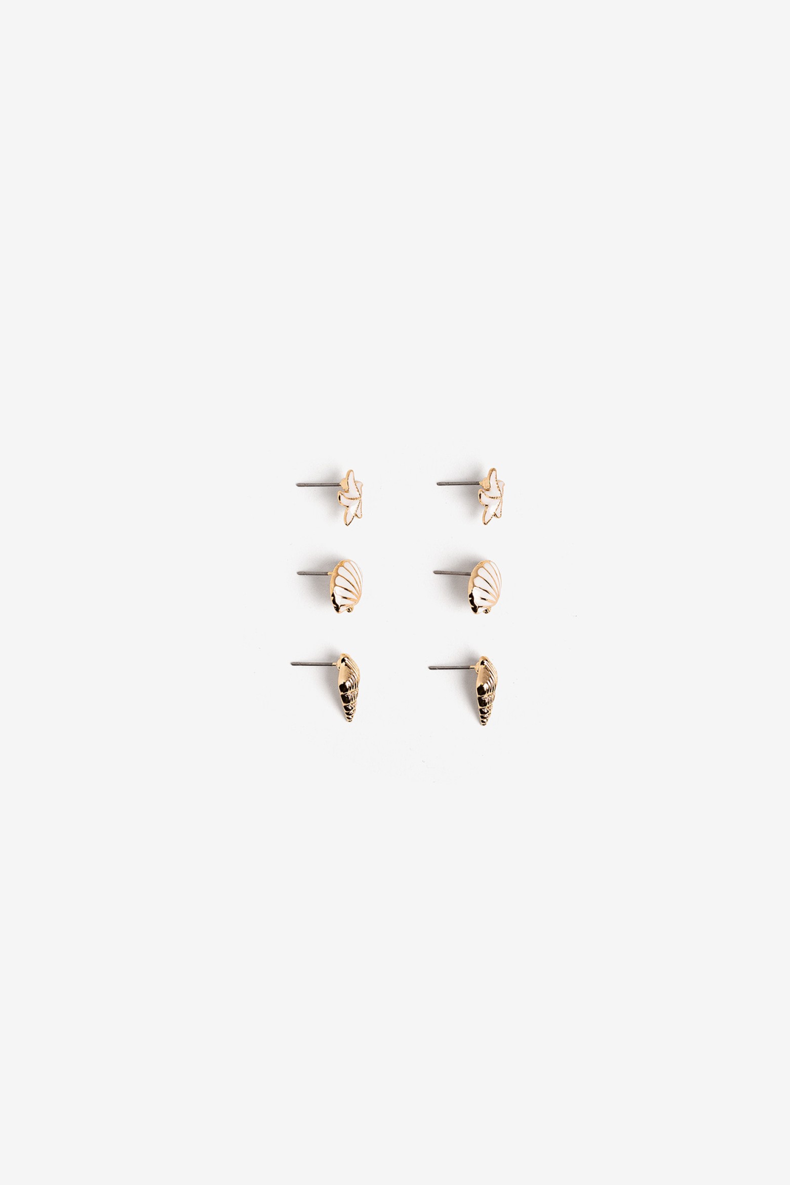 Pack of 3 Enamel Shell Earrings