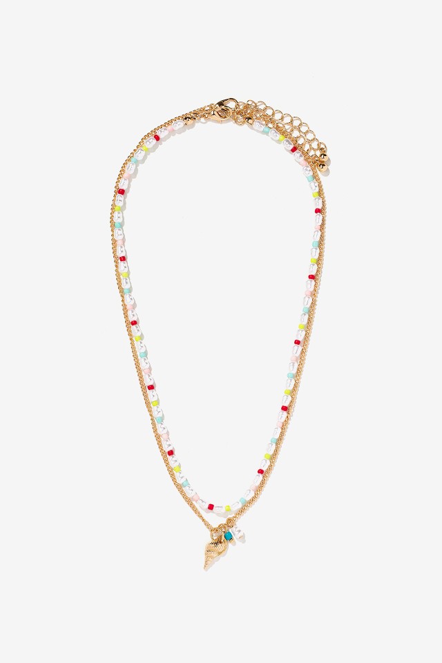 Pack of 2 Shell Drop Necklaces