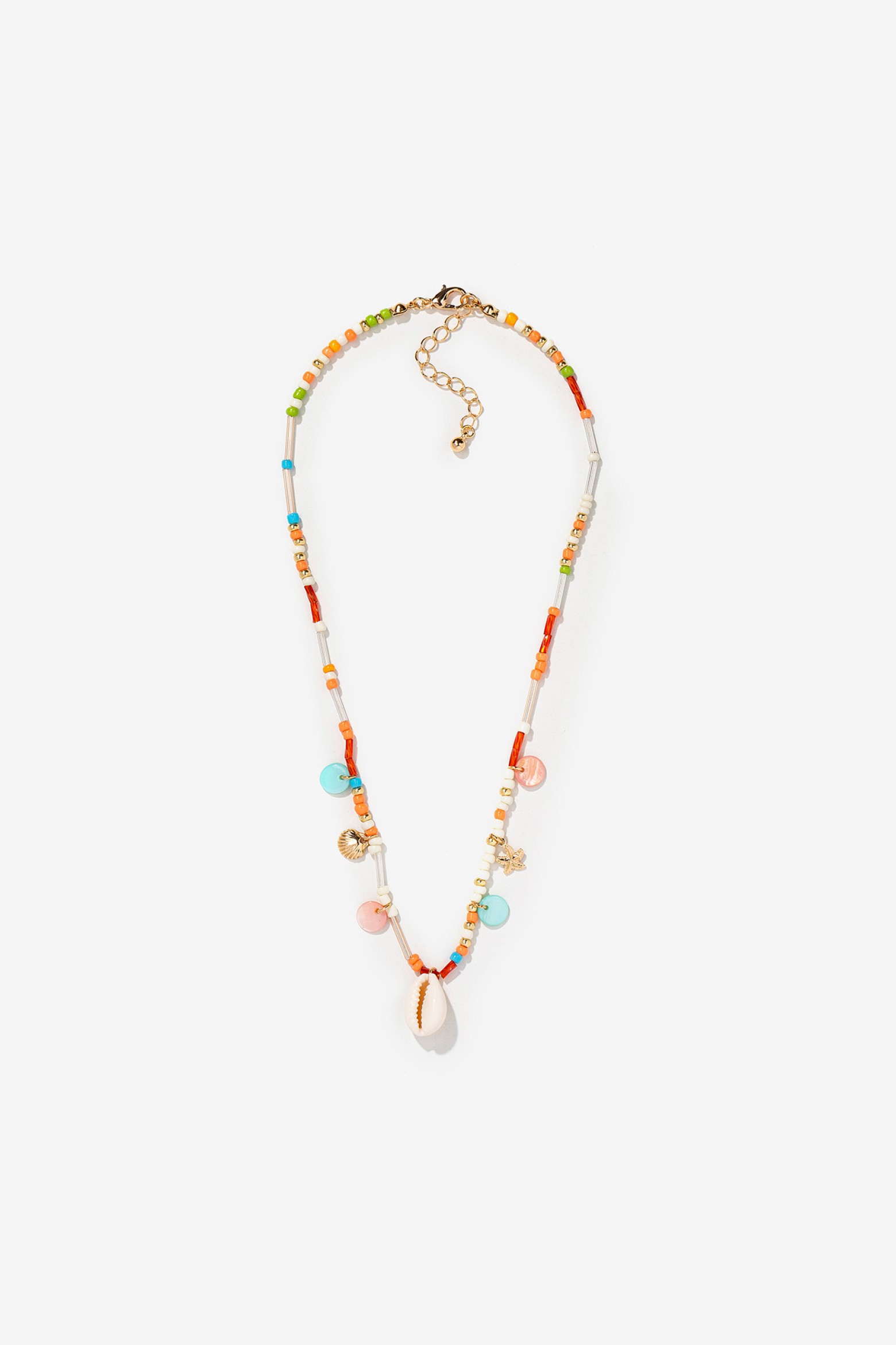 Beaded Necklace with Natural Shell