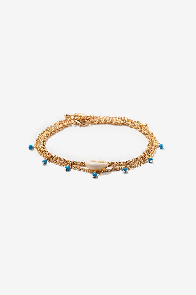 Pack of 3 Foot Bracelets with Shell