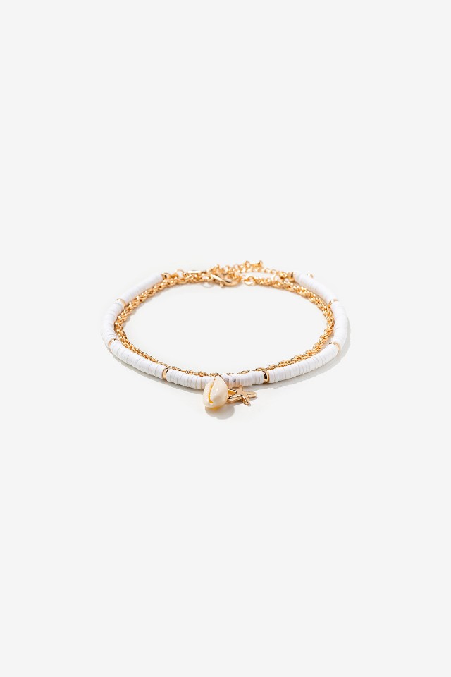 Pack of 2 Foot Bracelets with Shell