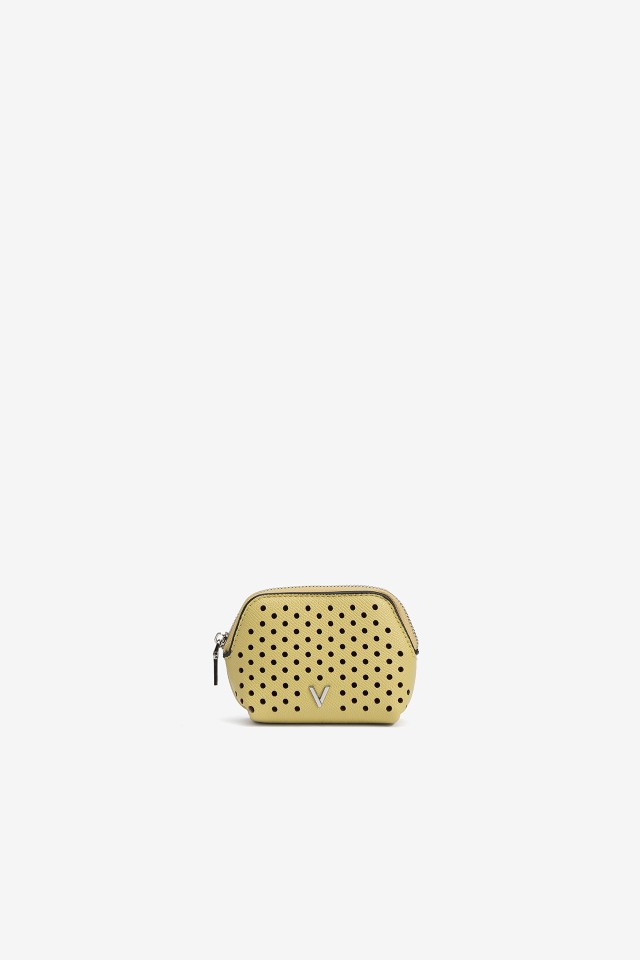 Perforated Leather-Effect Pouch