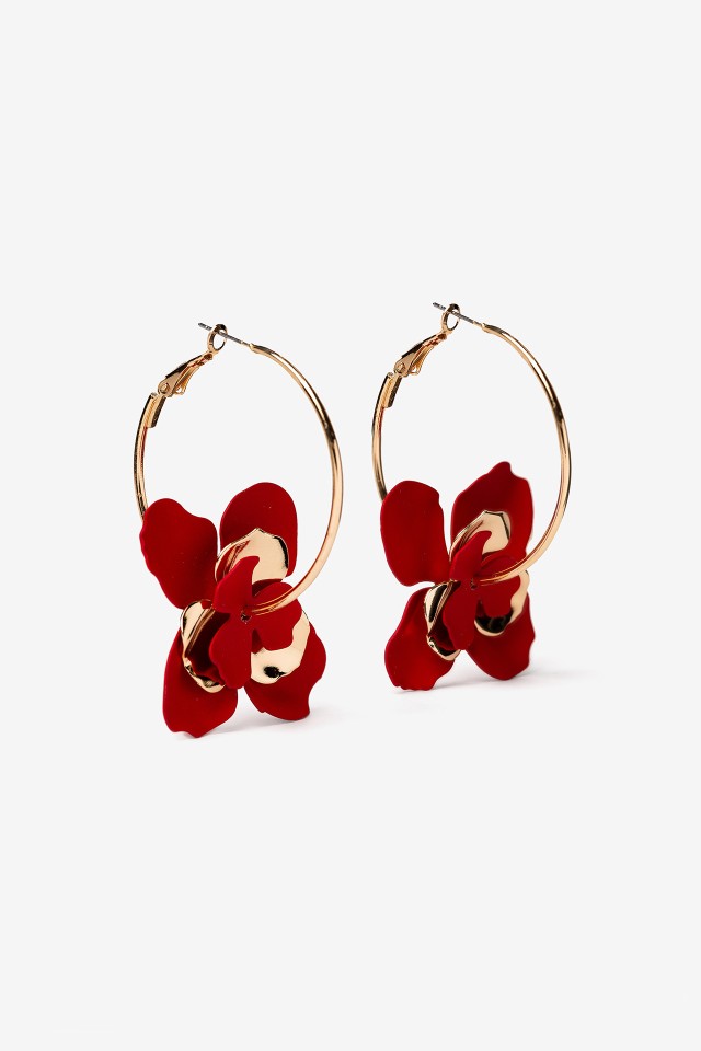 Aros Colgantes Florales Mate