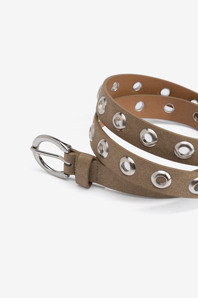 Beige Belt with Eyelets Beige Belt with Eyelets