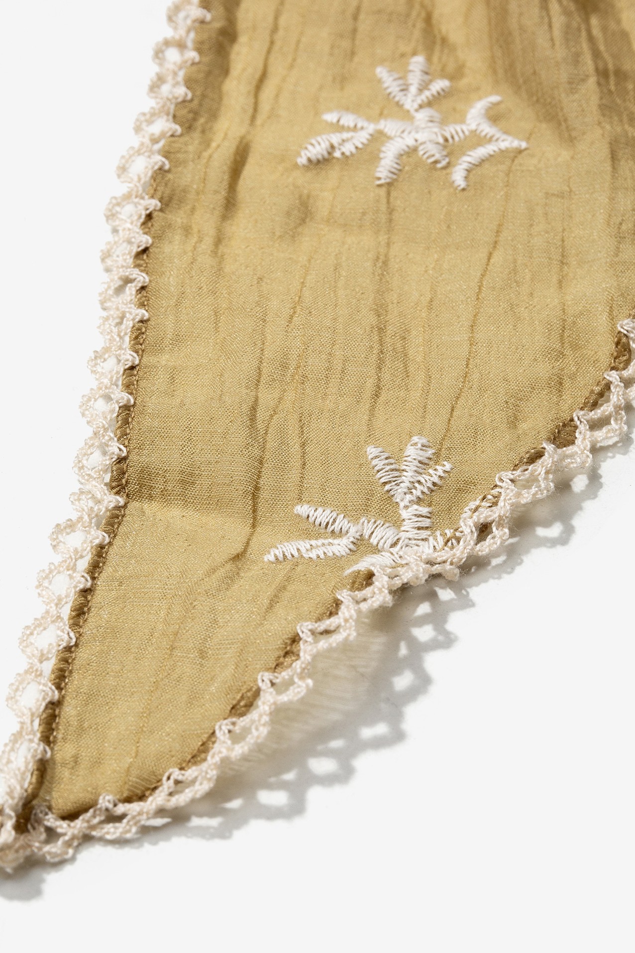 Embroidered Linen-Effect Bandana