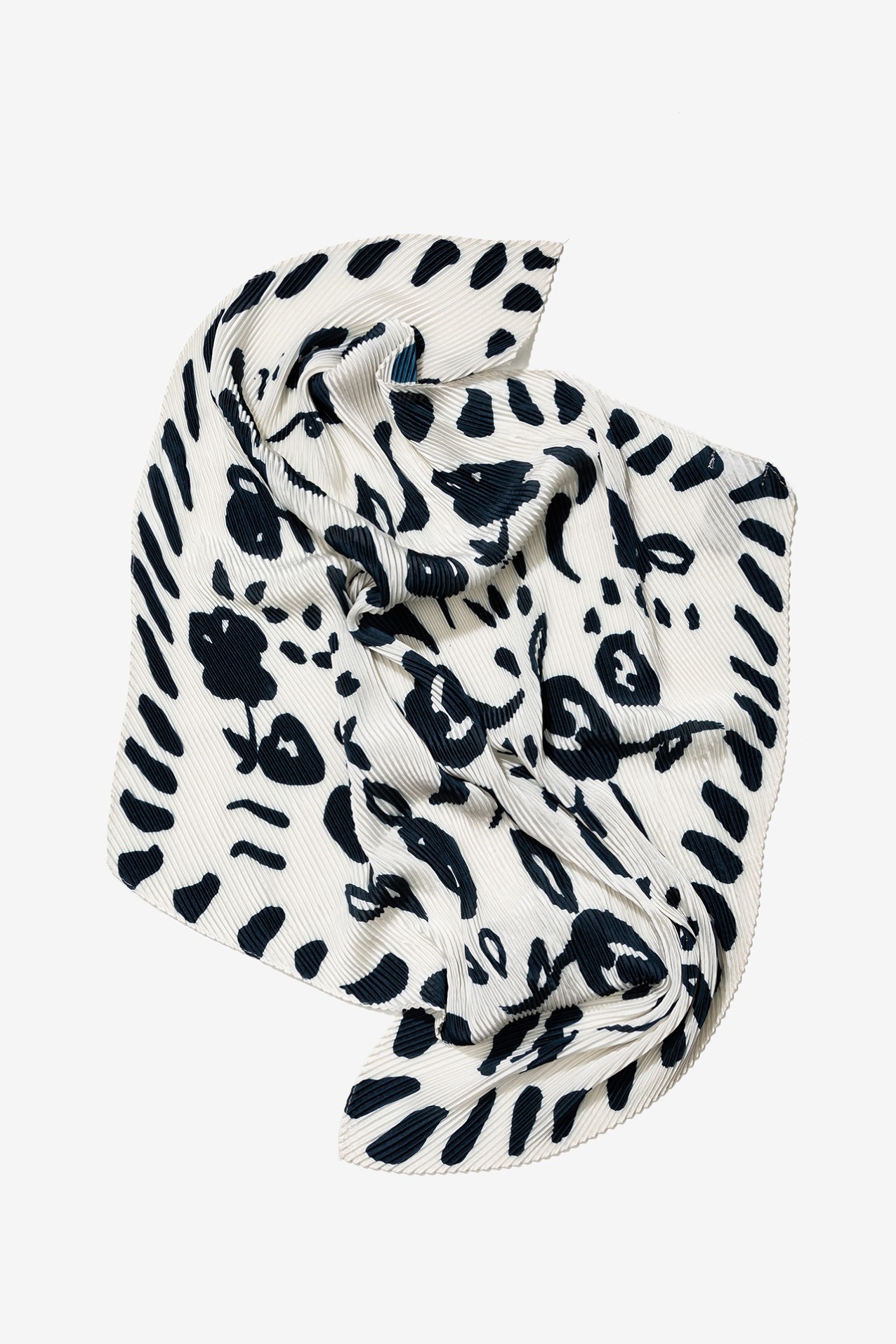 Pleated Floral Print Bandana