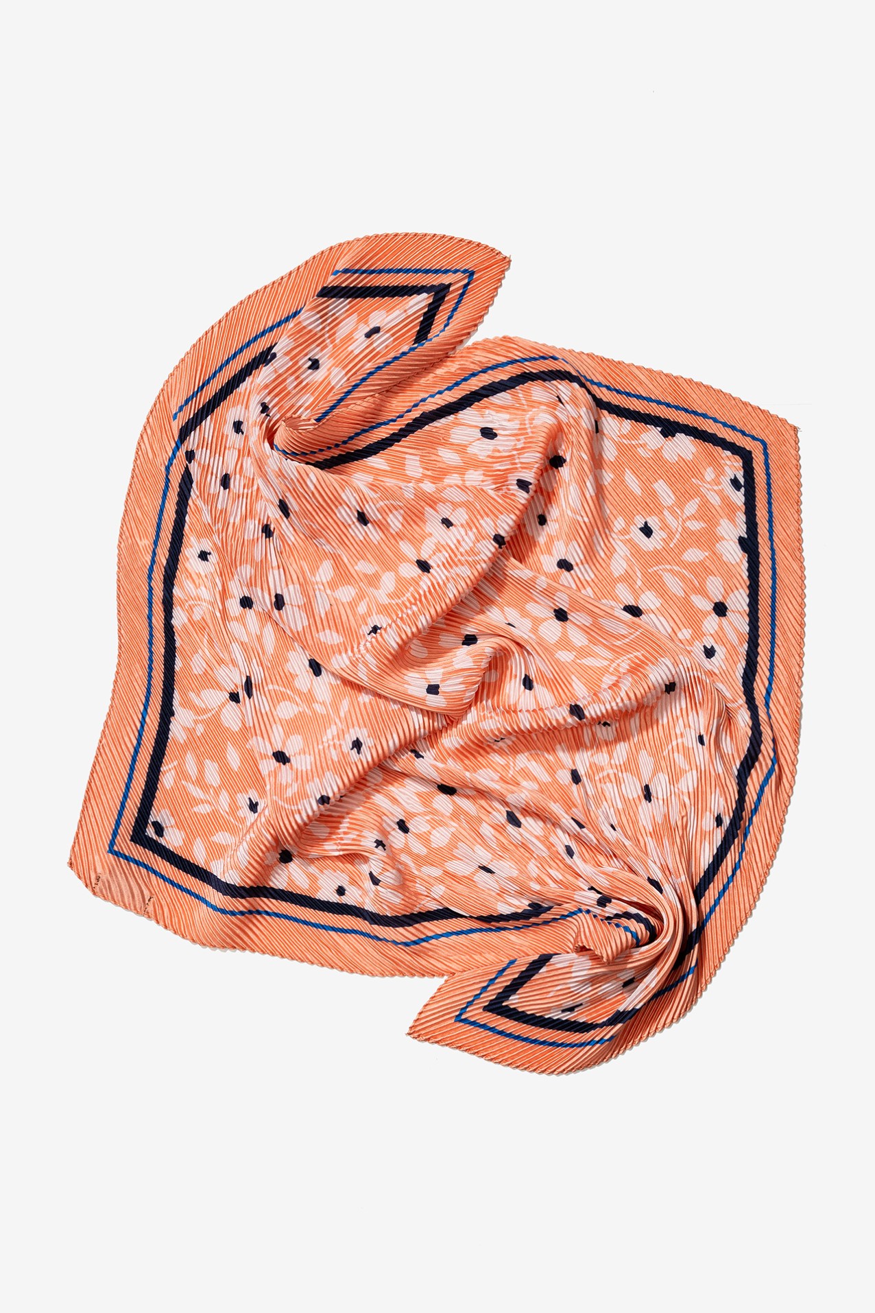 Pleated Floral Print Bandana