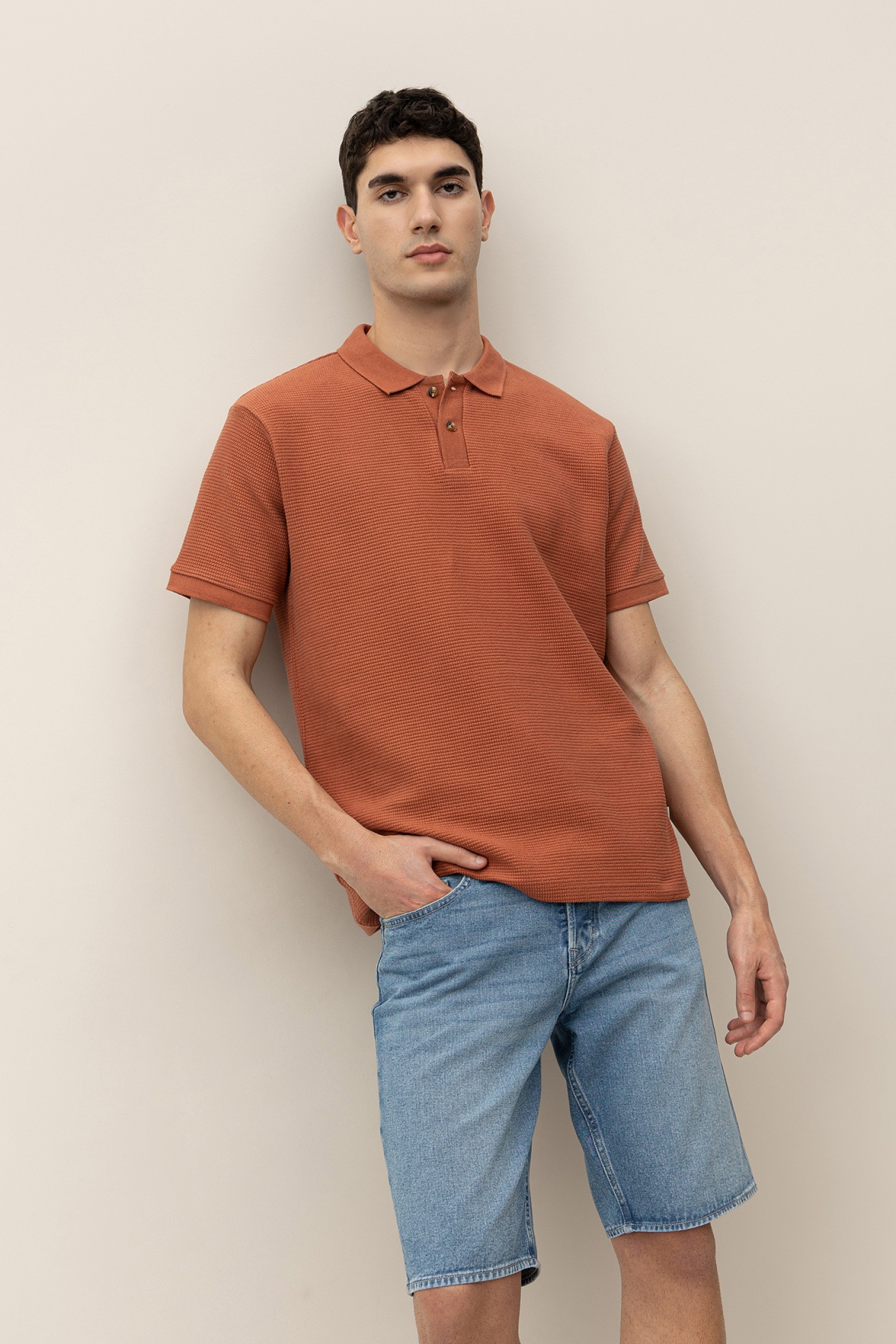 Polo Regular Fit Texturizada