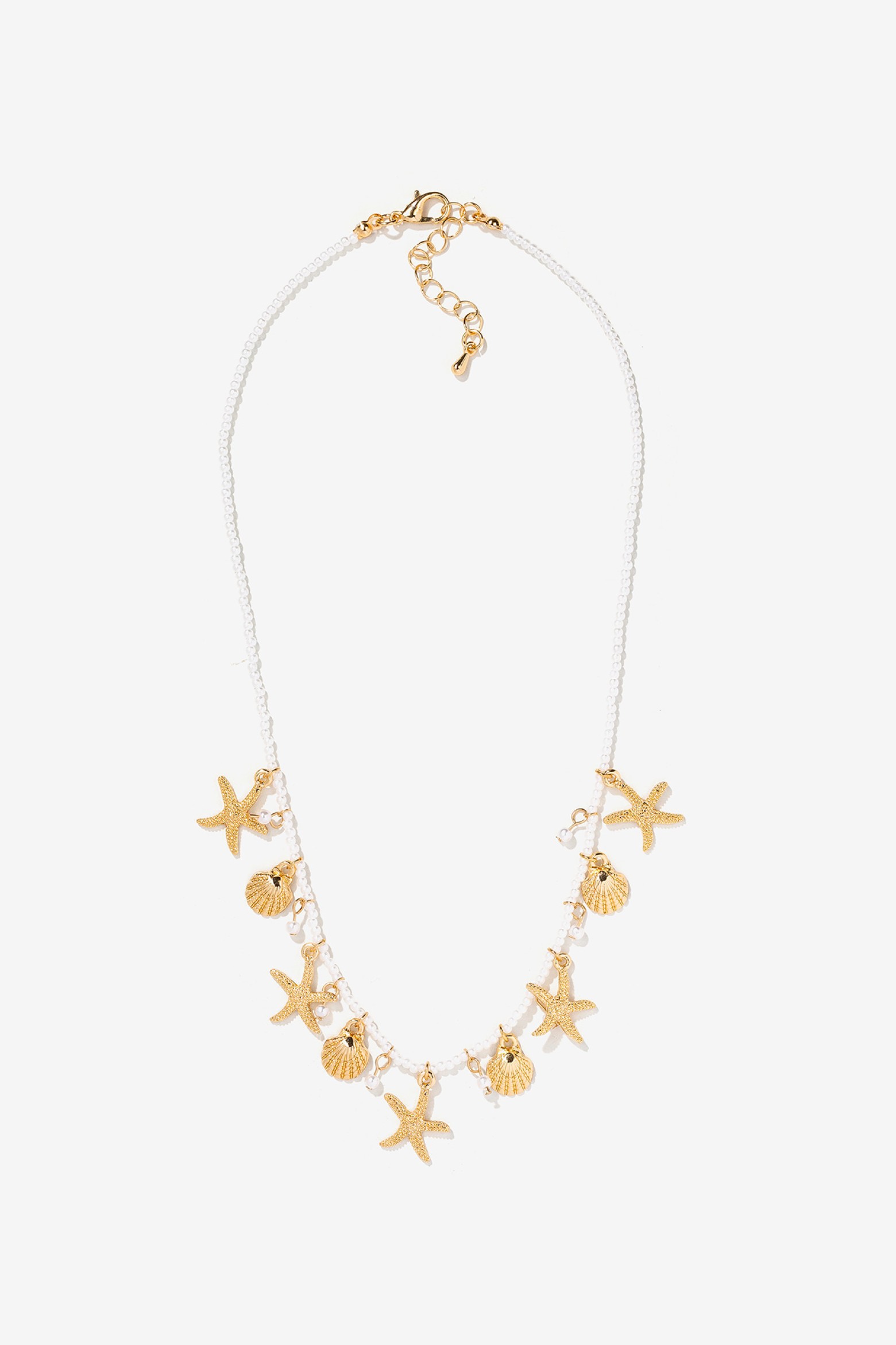 Beaded Necklace with Pearl Effect
