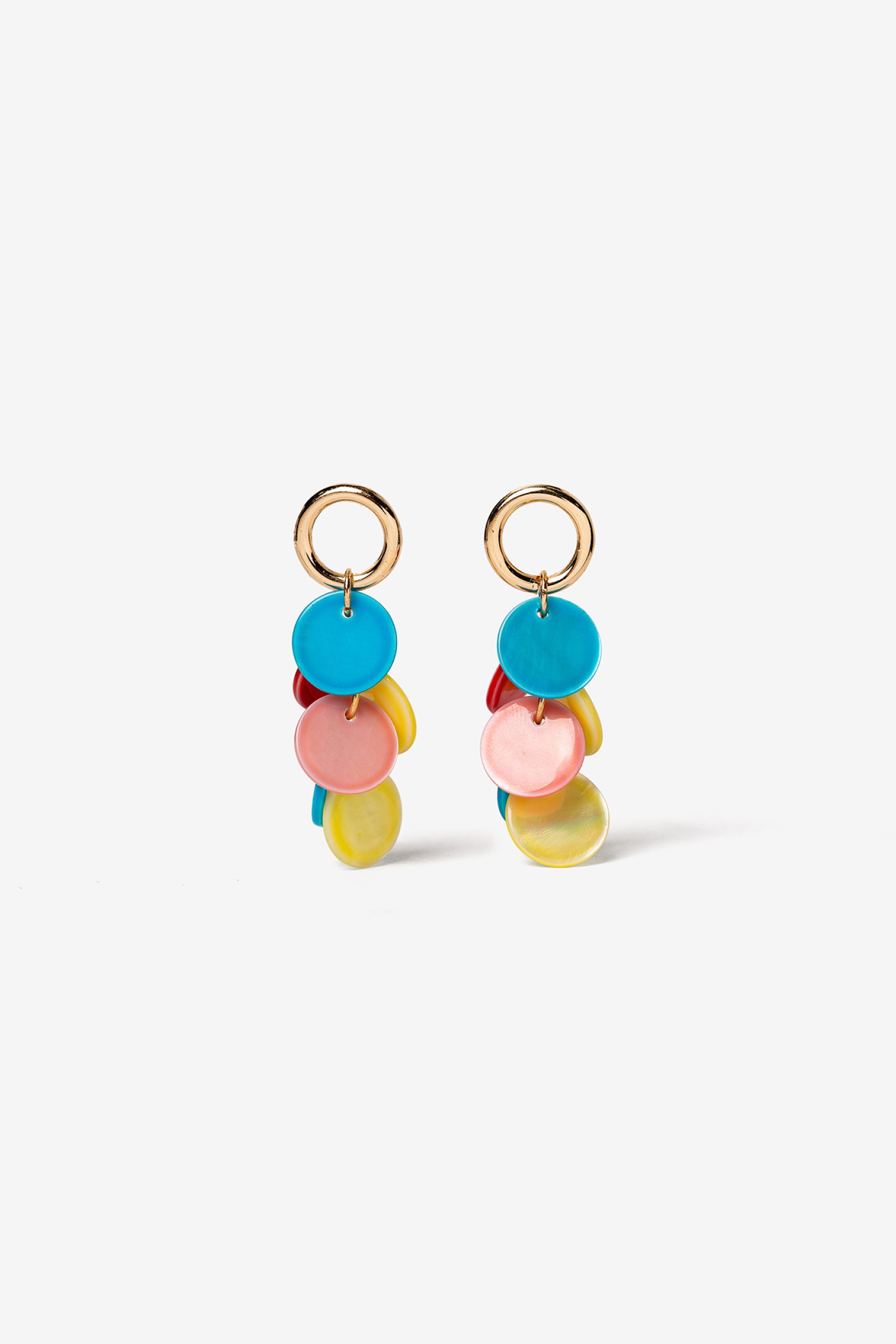 Earrings with Colorful Mother-of-Pearl