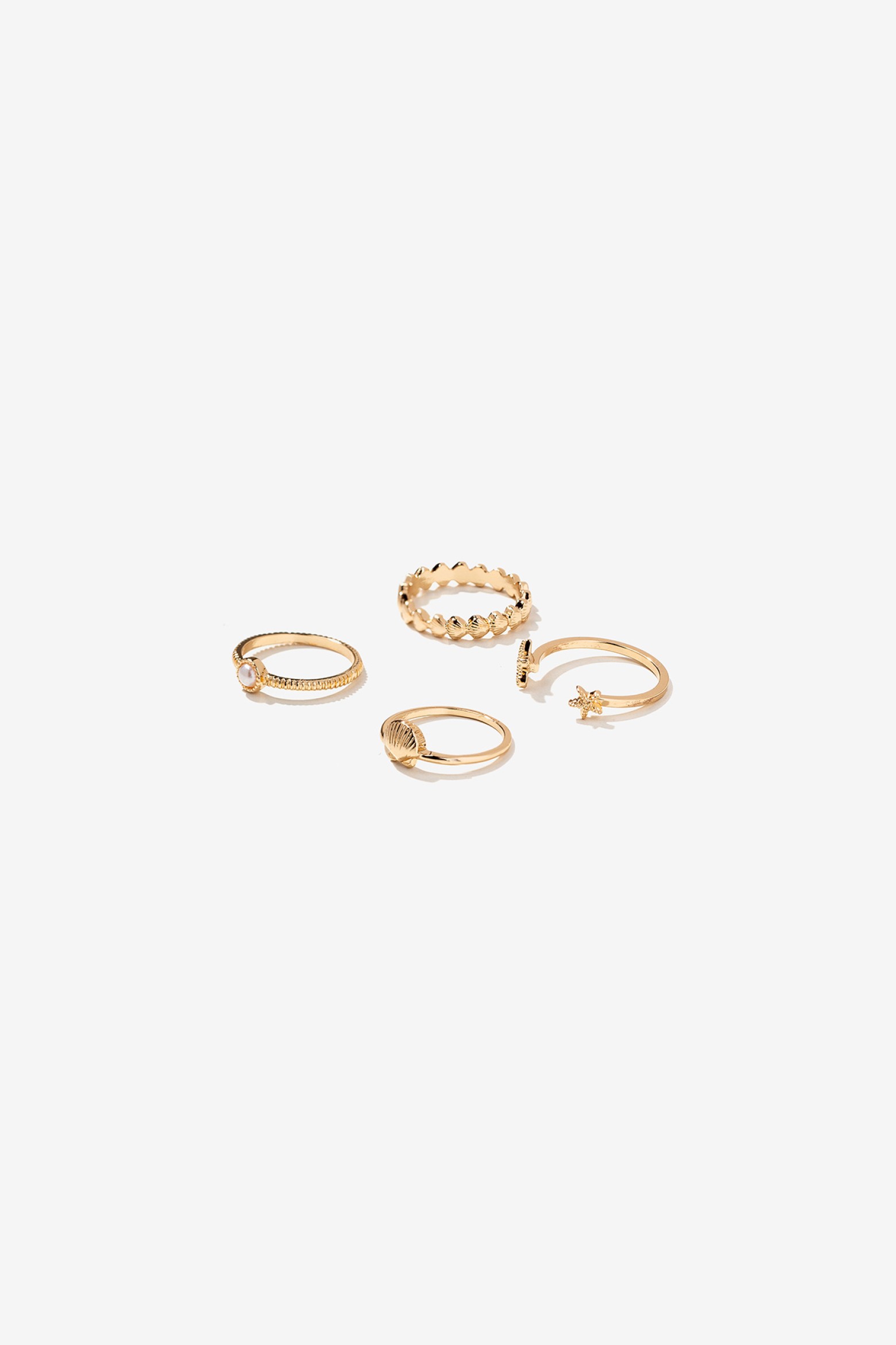 Metallic Shell Rings Pack