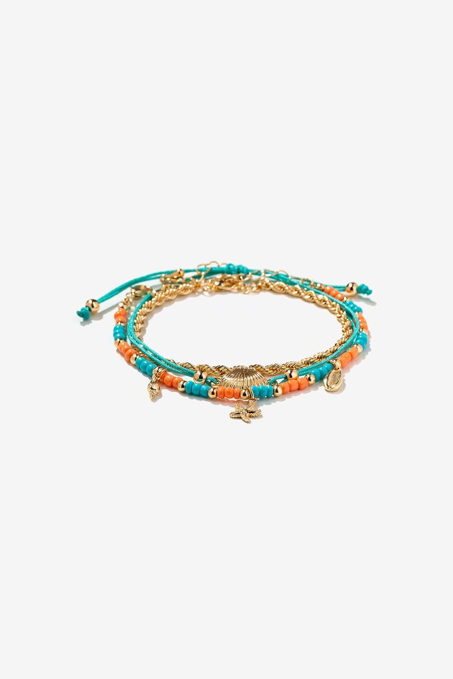 Pack de 3 Pulseras con Concha Metlica
