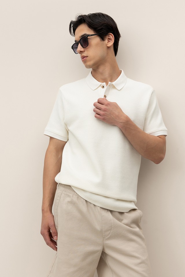 Polo Regular Fit Texturizada