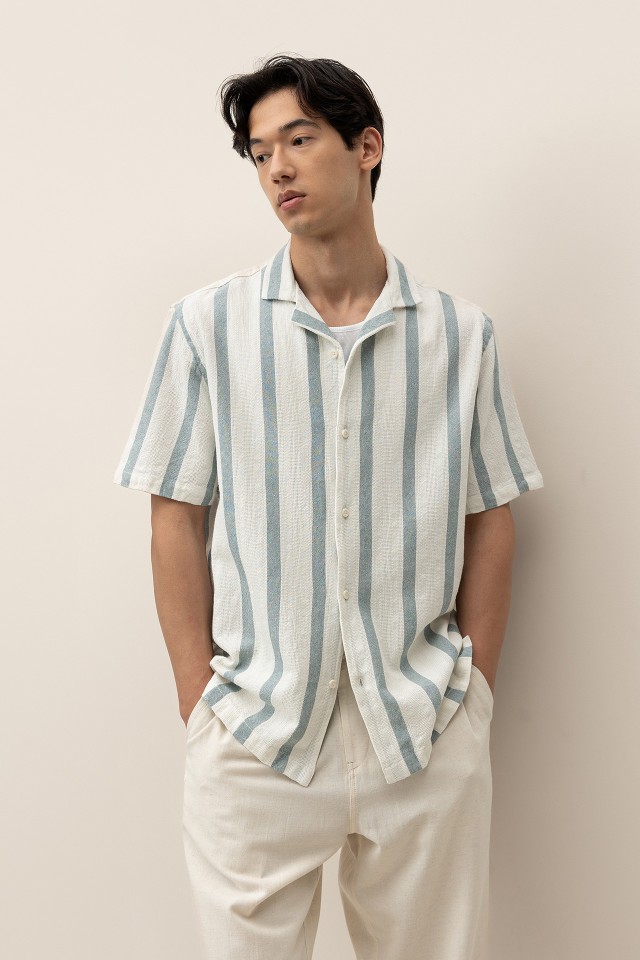 Camisa Relaxed Texturizada s Riscas
