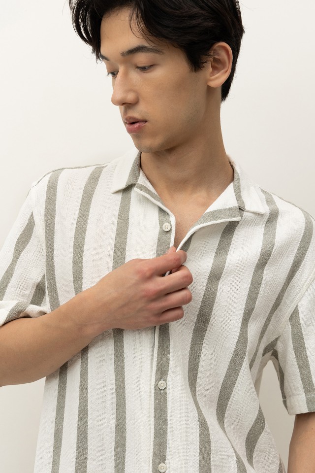Camisa Relaxed Texturizada s Riscas
