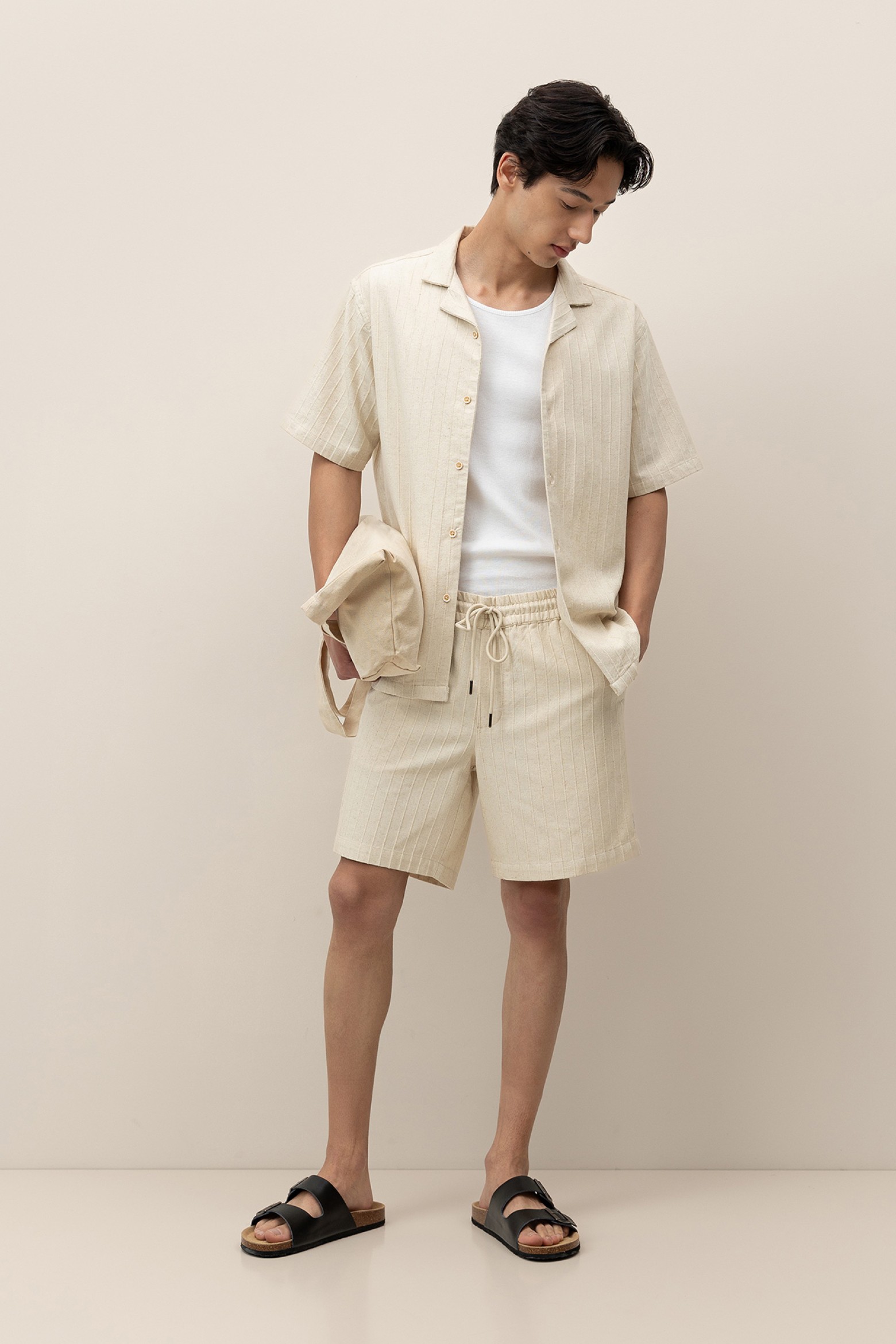 Linen Jogger Shorts