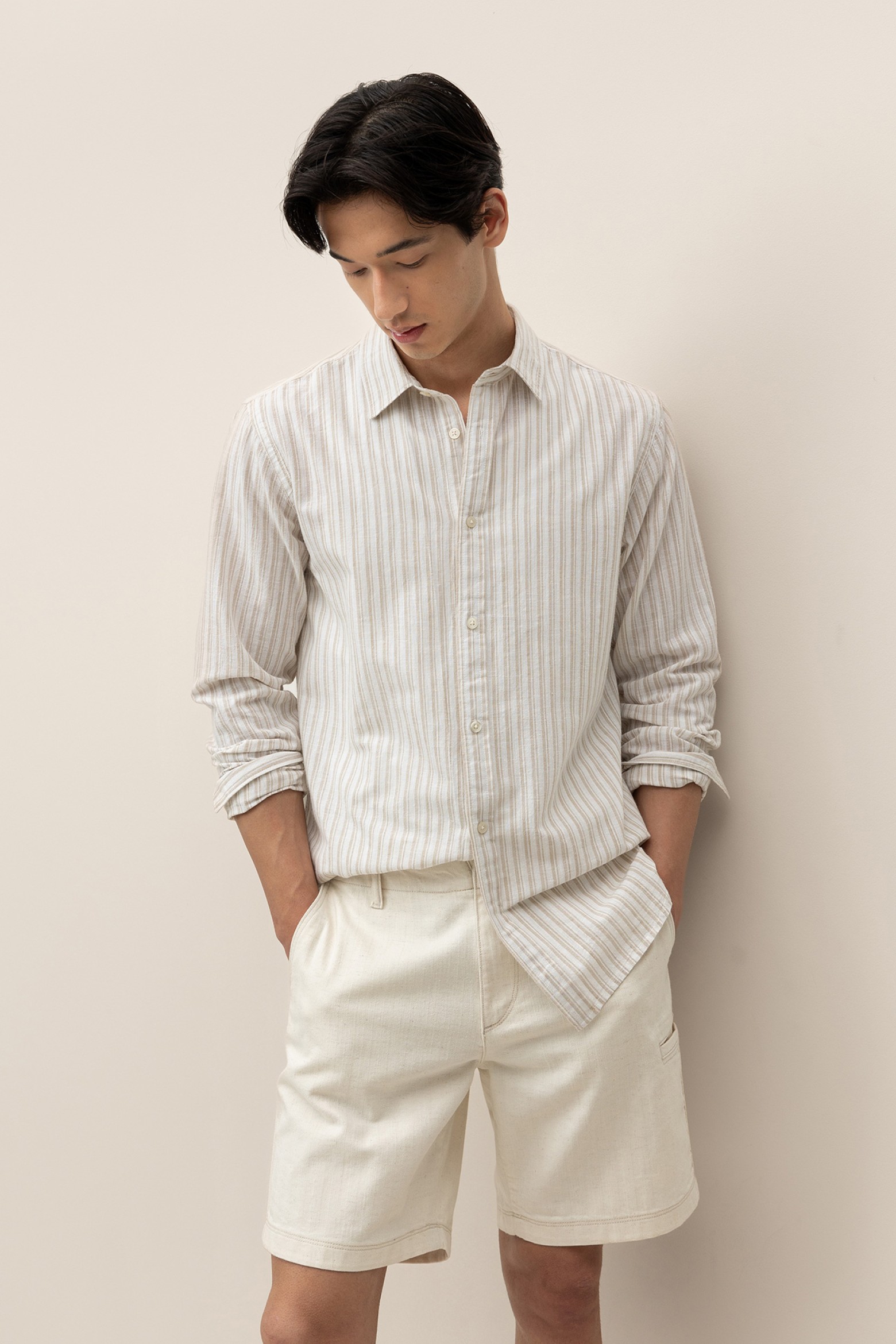 Striped Shirt with Linen