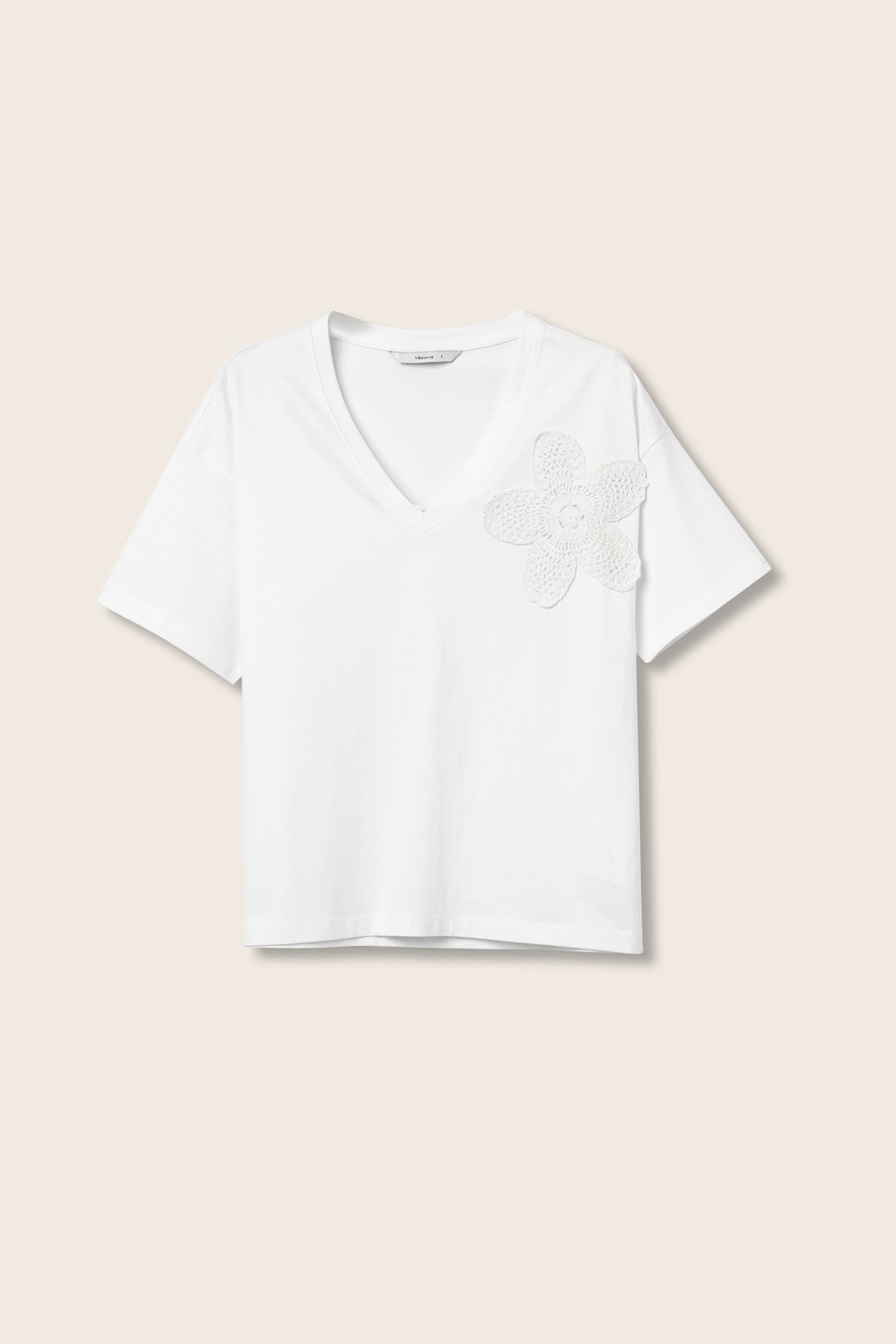 T-Shirt Relaxed Crochet Floral