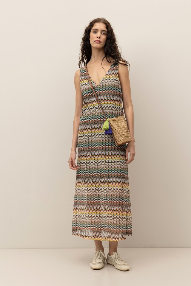 Vestido Largo Patrn Zigzag